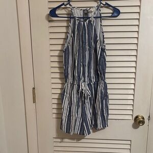 BeBop Navy and Cream Casual Romper